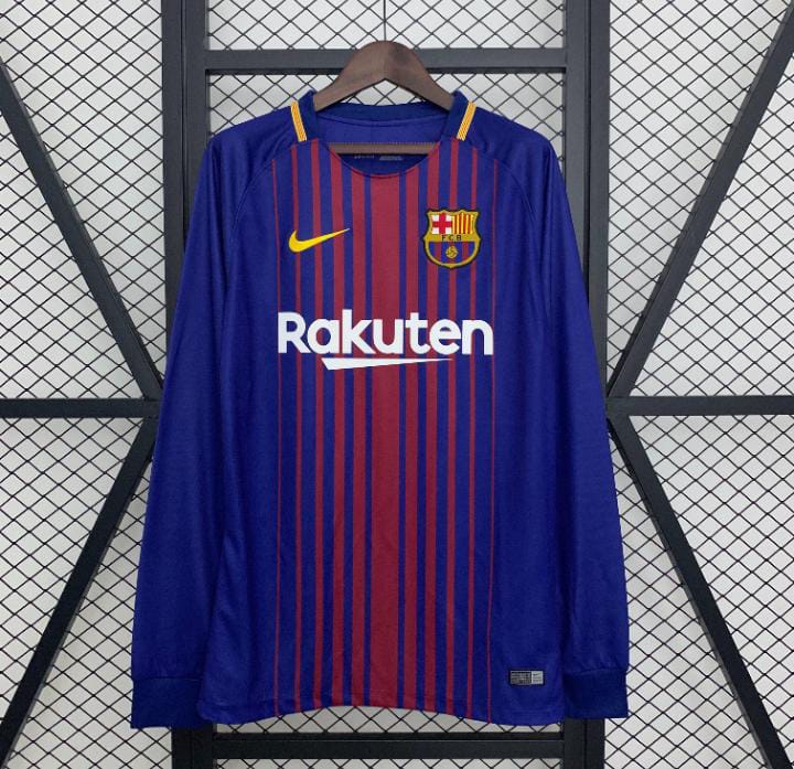 Camisa Manga Longa Barcelona 17/18 Home Retrô